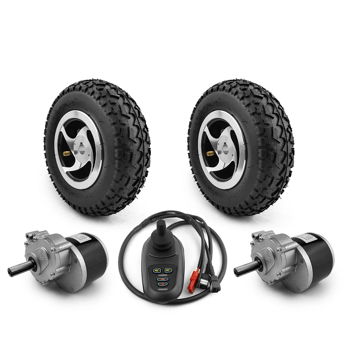 Dual 9 Inch Wheel 75 120RPM 24V 350W Brushed Gear Motor Kit for Electric Golf Carry Garden Lawn Mower Tool Cart