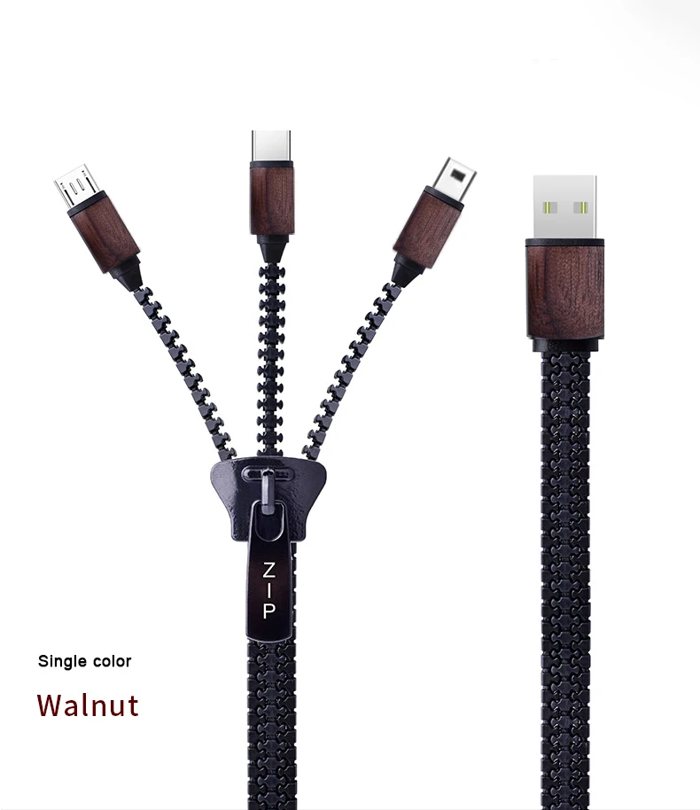 

mini braided multi protector data 3.0 fast quick charge c type micro mobile phone charging wire zipper 3a usb cable, Mix color