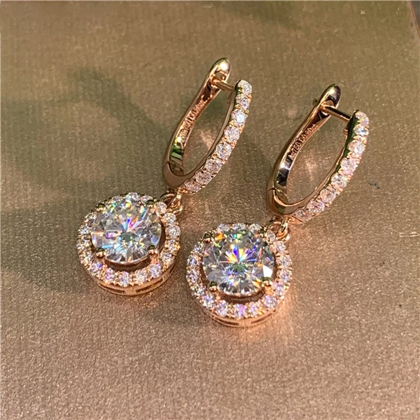 

CAOSHI New Trend Style Big Zircon Dangle Earring Charm Statement Rose Gold Plating Engagement Women CZ Designer Earrings