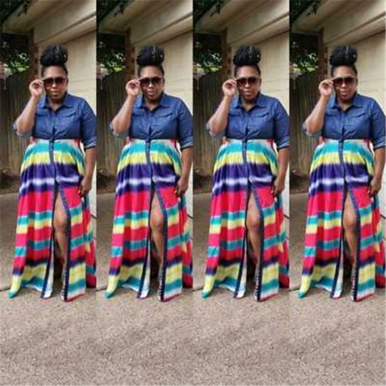 

Summer Women Casual Sets Fashion Bohemia Euramerica Style Clothing Dresses Tight Large Size Flower Pattern Sexy Dress ., Multiple