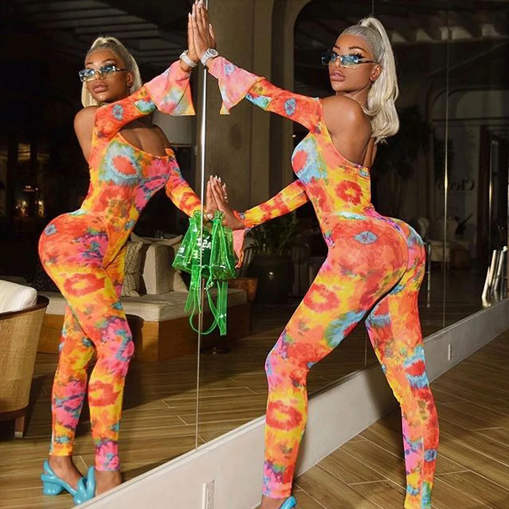 2019 Sexy Women Printed Rompers Jumpsuit Club Wear Dresses Women Clothing One Piece Suits