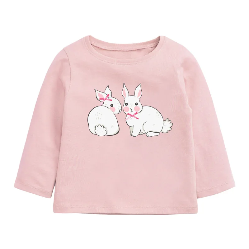 

Autumn Pink Rabbit 100 Cotton Fabric 2022 Sweatshirt Kids Boutique Girls Clothing, Customized color