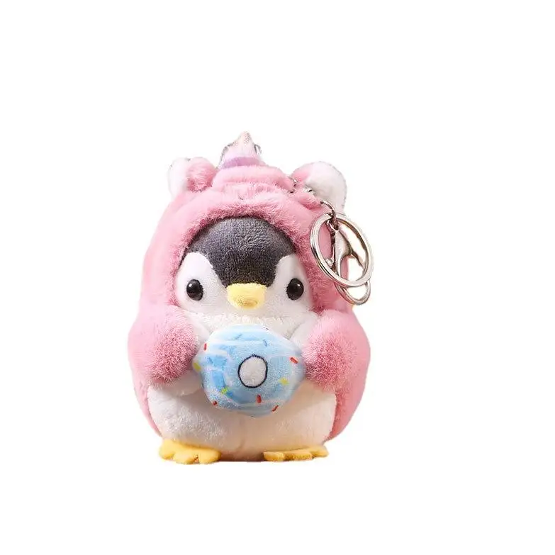 

Hot mini small Cute Plush stuffed toy gift key ring chain Anime Cartoon Kawaii doll penguin animal Keychain pendant