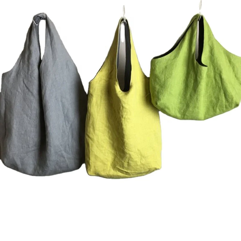 

Hobo Shoulder Hemp Gym Grocery Girl Lady Handbag Korean Blank Beach Shopping Sequin Linen Tote Bag, Dark grey
