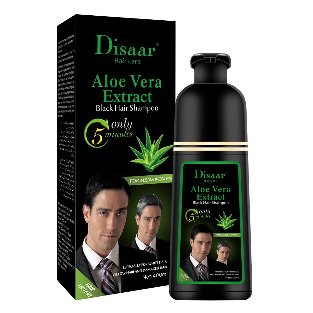 
400ml Wholesale Cover Grey Hair Morocco Argan Oil Fast Magic Black Hair Shampoo For Adults Hair Dye 
