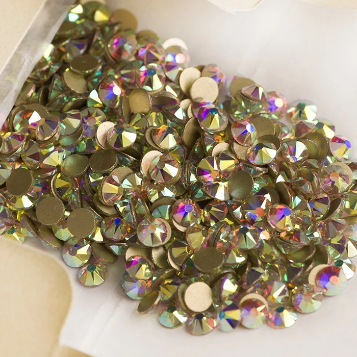 

Bulk High Quality ab Glass Rhinestones Bulk For Wedding dresses, Crystal ab