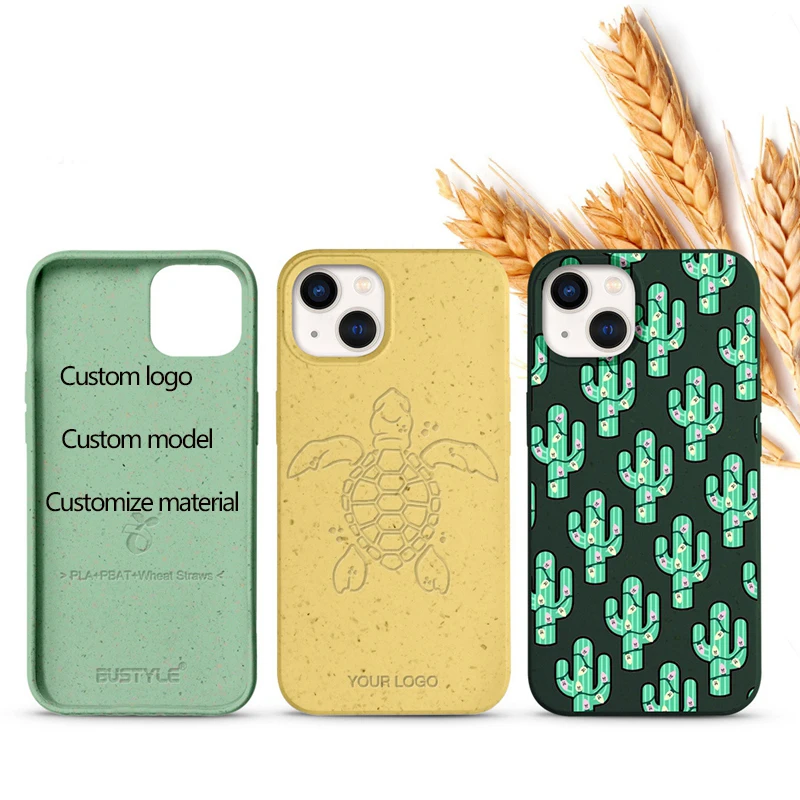 

Eco Friendly Recycle Natural Wheat Straw Phone Case Biodegradable Tpu Phone Case For Iphone 13 14