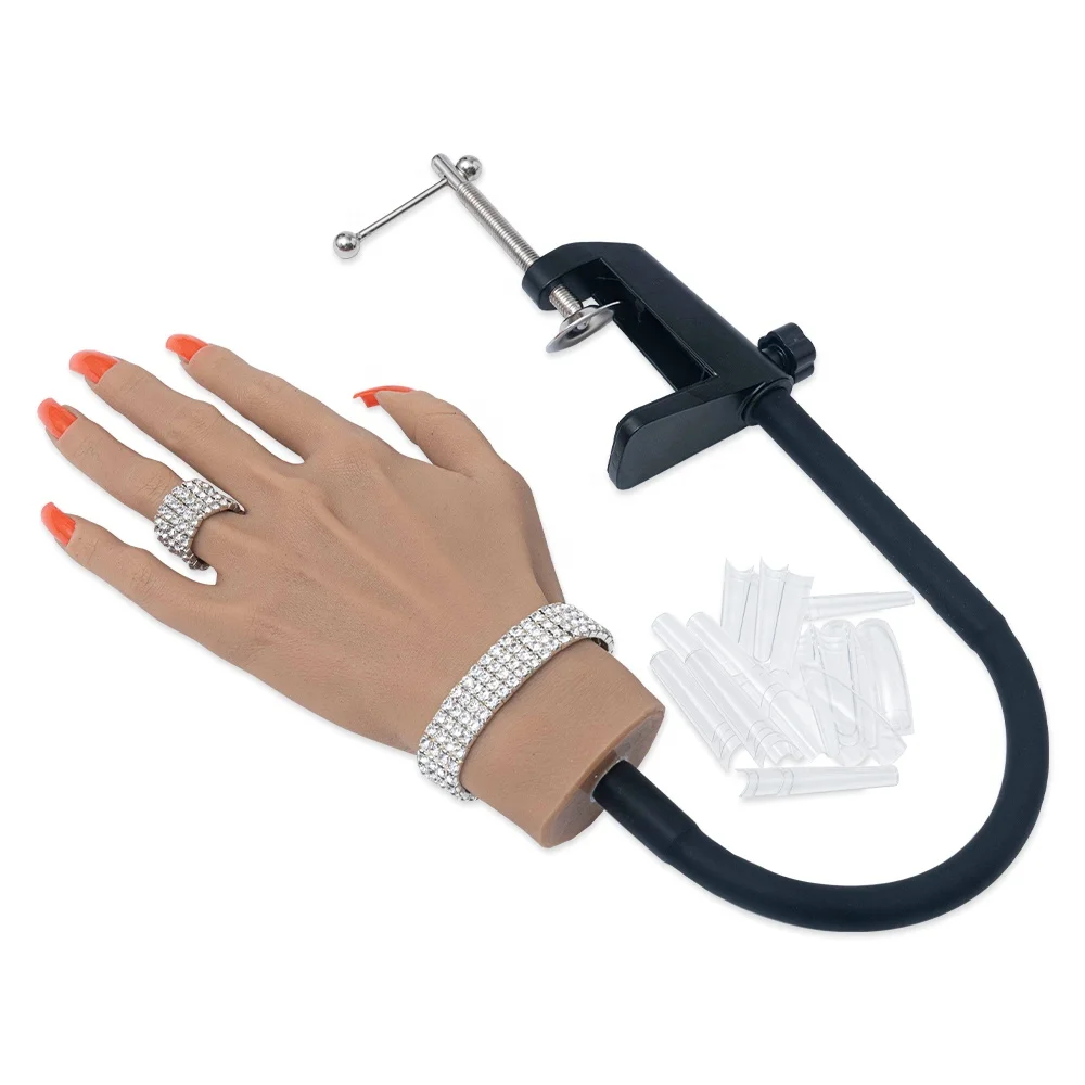 

Viekmv Selling Practice Silicone Fake Hand Model Silicone Nail Practice Hand