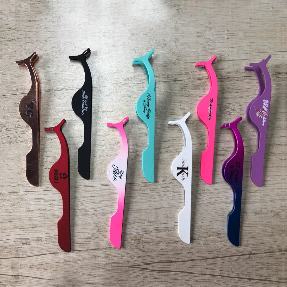 

Custom lash applicator packing eye lashes tweezer bulk custom lash tweezers eyelash false eyelash tweezers private label, Colourful