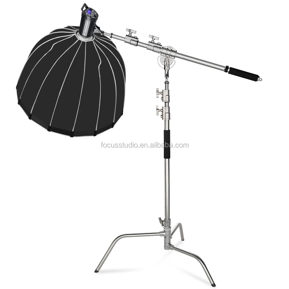 不锈钢studio photo伸缩吊臂顶端灯架横担小型臂式镀铬