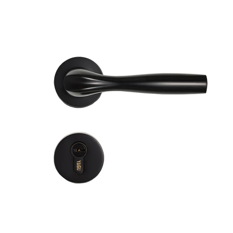 

Bedroom security hardware lever european style door handle lock Interior door handle CL-0736, Black/brushed nickel