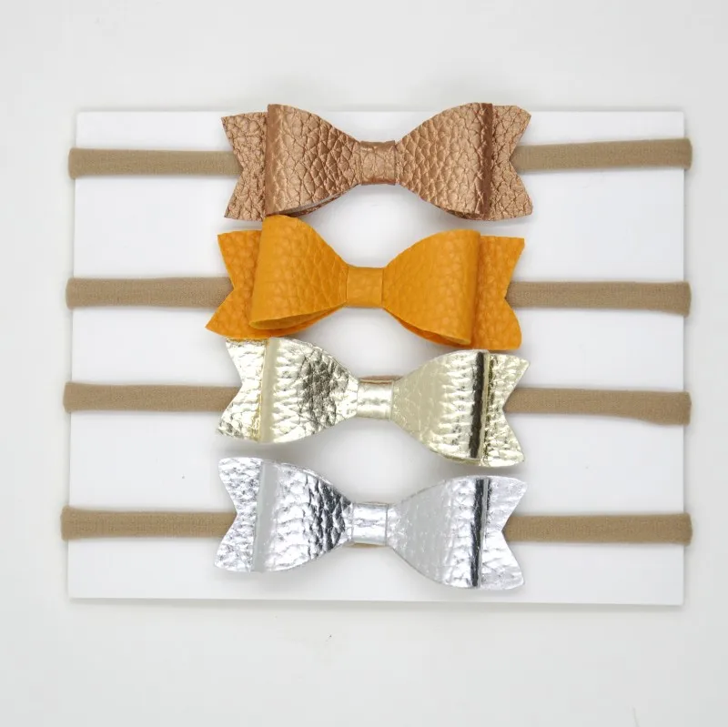 

Vintage Sample Design Nylon Head Band Bow Hairbands PU Leather Headbands Best Selling Custom Free Logo Headband, Picture