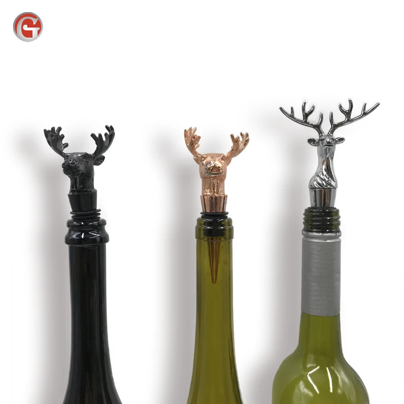 

Customizable silicone christmas animal deer head champagne wine bottle stopper