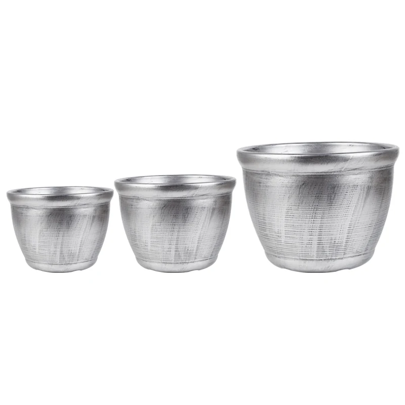 

Vintage Antique Silver New Design Flower Bowl and Planter Pot plastic silver plastic flower pot wholesale