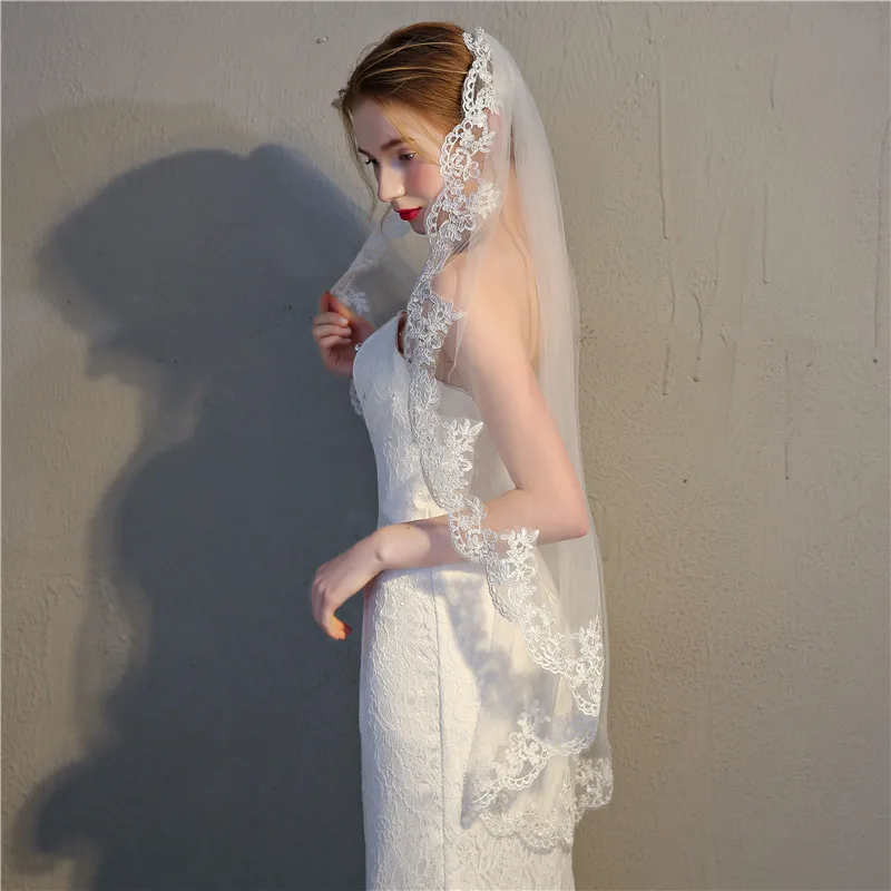 

ROMANTIC Multiple Design Available New Simple Style Lace Bridal Veil For Wedding