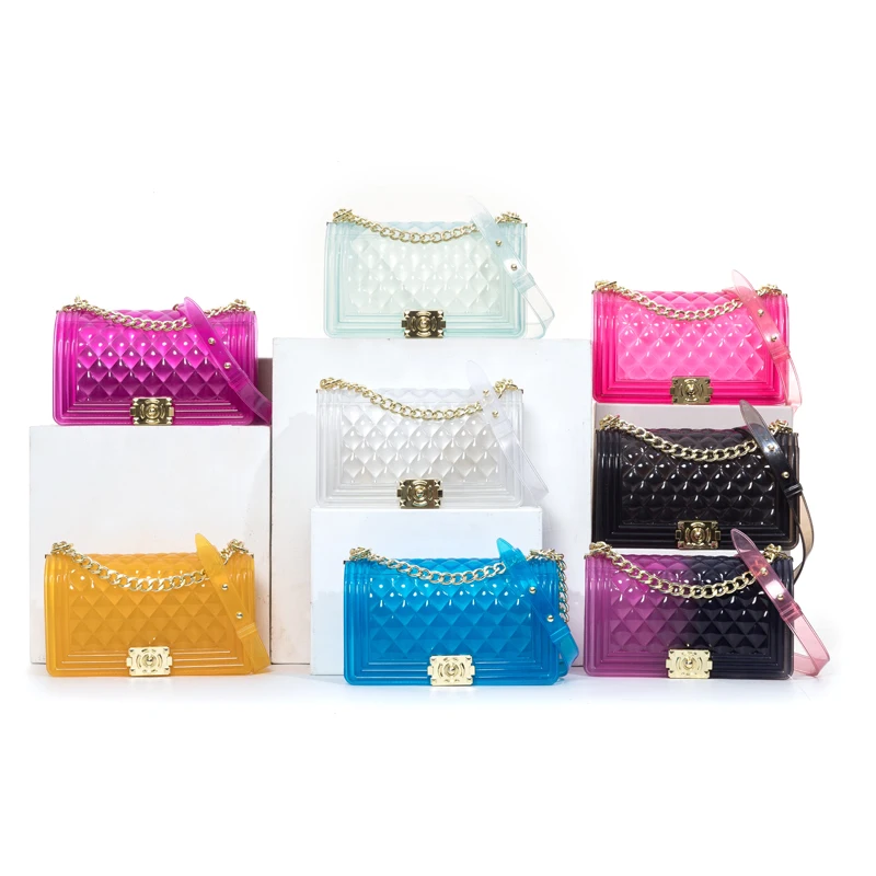 
2020 new arrivals summer wholesale Colorful pvc women designer Jelly candy bags fashion luxury ladies jelly purses handbags 