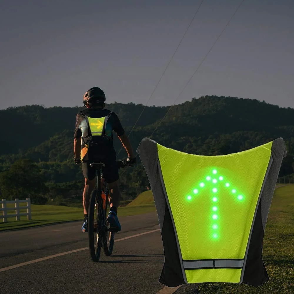

LINLI Updated High Visibility 48 LED Reflective Running Vest Warning Lights For Runners Adjustable Elastic Safety Gear