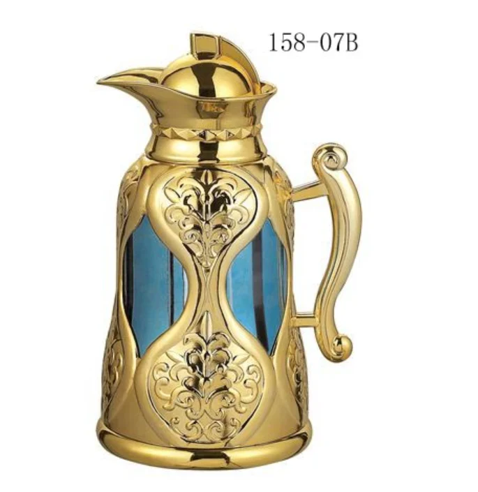 2020 New Design 1l Golden Arabic Style Vacuum Coffee Flask Thermos