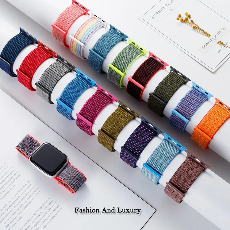 

Watch Strap For Iwatch Serie 7 SE 6 5 4 3 2 1 Elastic Band Vintage Smart Nylon Watch Band For Apple