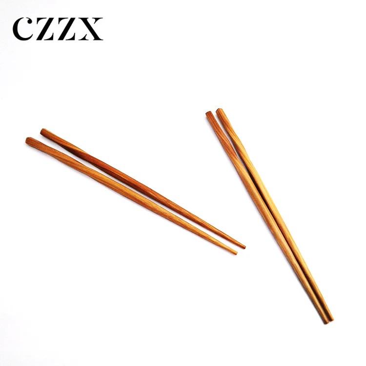 

China manufacturer stocked eco-friendly reusable twist shape bamboo chopsticks for cooking and eating, Brown
