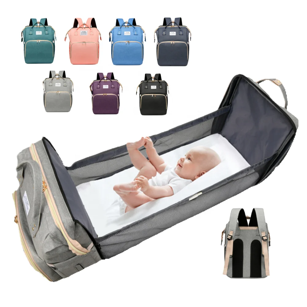 

ALL PASS 7 color 2 In 1 Foldable Multifunctional Crib With Changing Mat Drop Ship mom bag Diaper bed Bag backpack