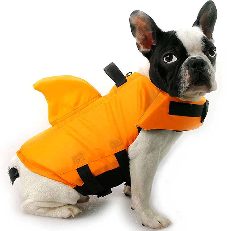 

200 Summer New Large Small Dog Tide Swimsuit Float Reflective Shark Fin Shaped Pet Clothes Vest Dog Life Jacket