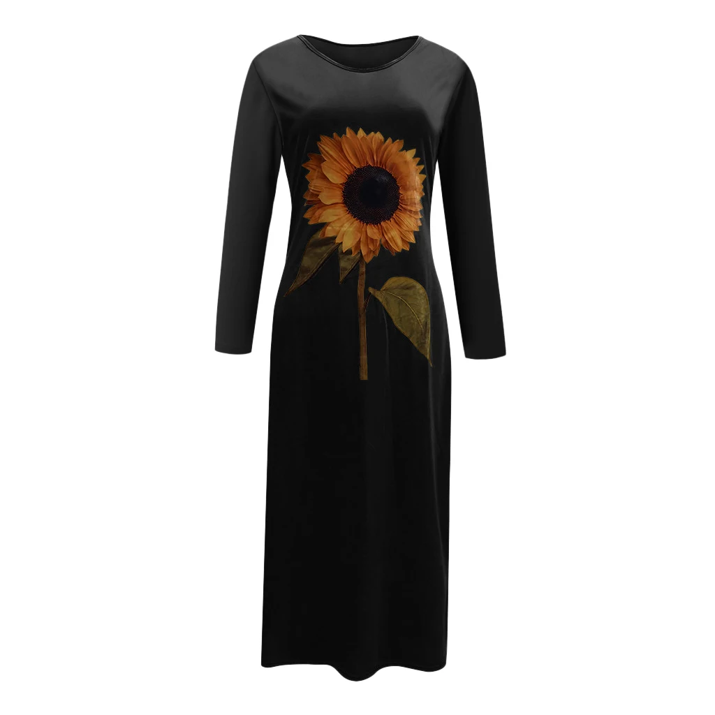 

High Quality Fashion Full V-neck Loose Casual Plus Size Dresses, As photo shown