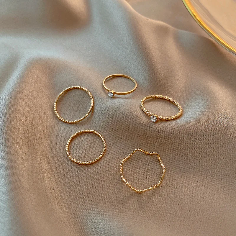 

Gold Plated 18K Zircon Set 9 Ct Rings Filled Heart Light Smiley Face Jewelry Rose Quartz Ring, Customized color