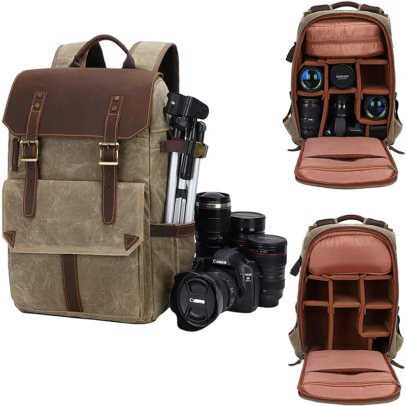 

Professional Waterproof Dslr Camera Bag Travel Outdoor Camera Backpack With Laptop Compartment, Khaki/army green/dark grey/yellow