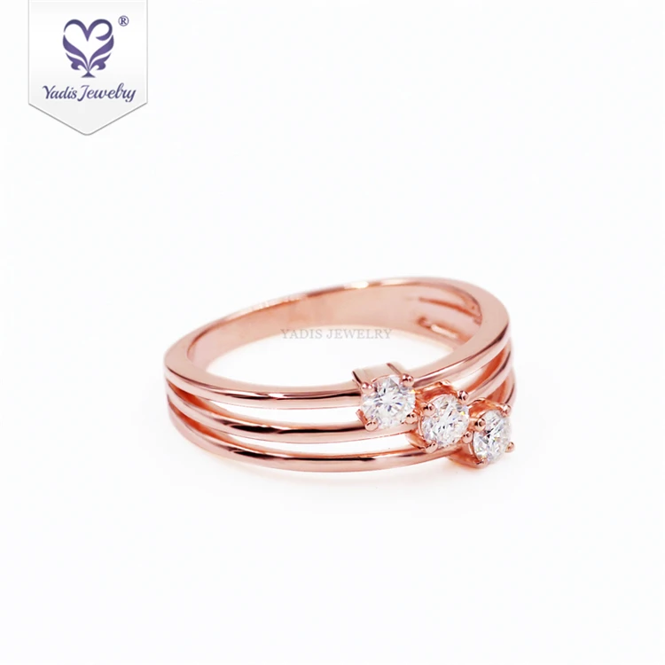 

Rose Gold Small Pieces White Moissanite 925 Sterling Silver Jewelry Ring For women Wedding