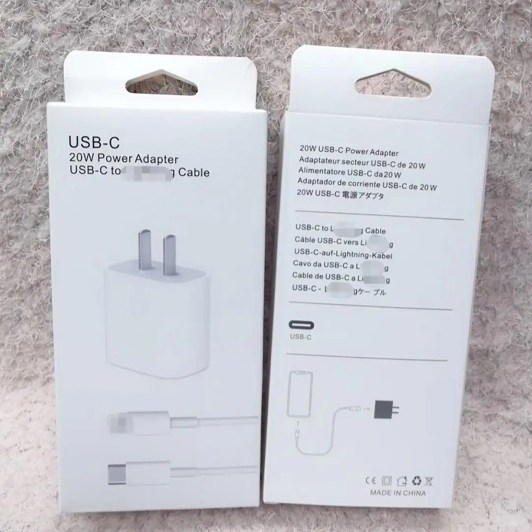 

Free sample USB C power adapter for iPhone12 13 Pro max 20W original charger head 3A PD travel wall charger with cable kit, White