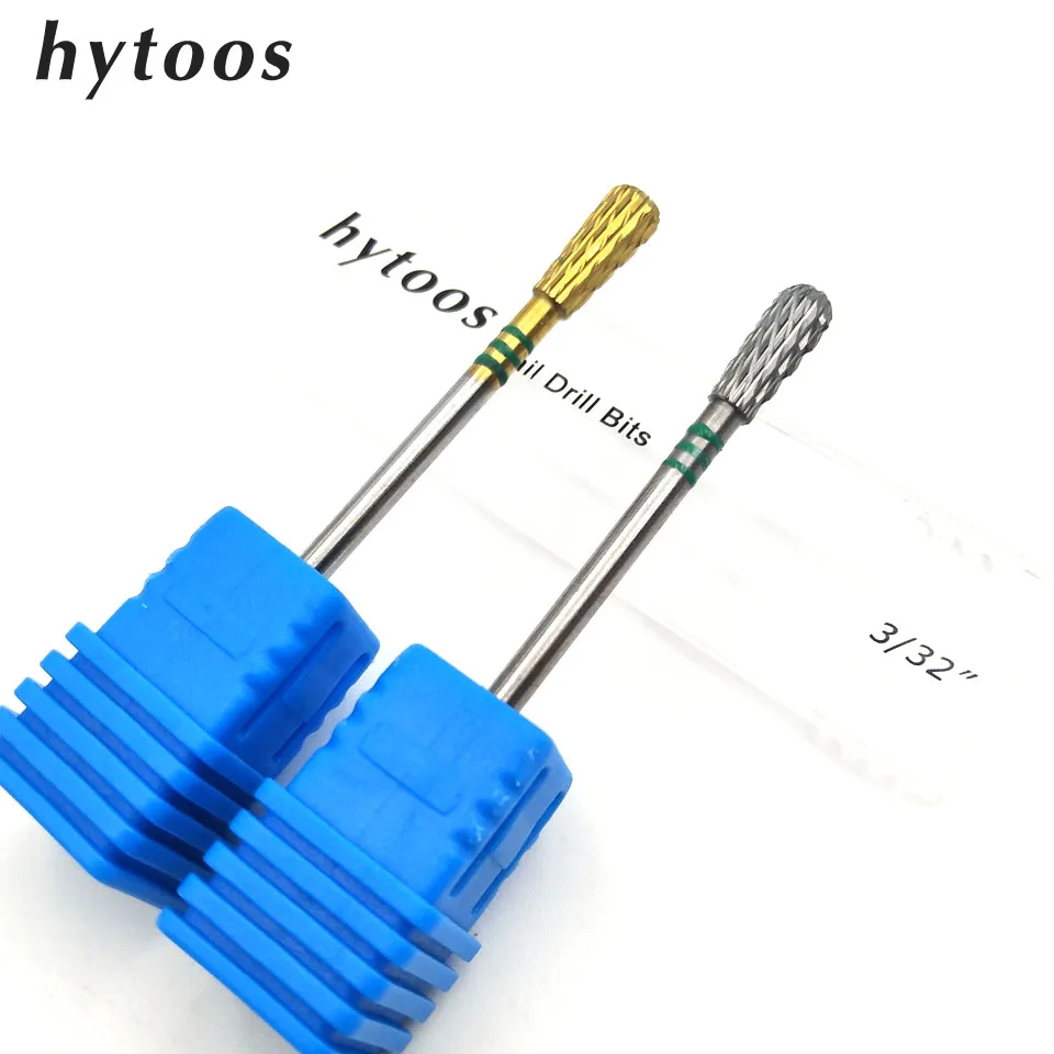 

HYTOOS Two Color Tungsten Carbide Nail Drill Bits 3/32" Rotary Manicure Bits Electric Nail Drill Accessories Nail Tools