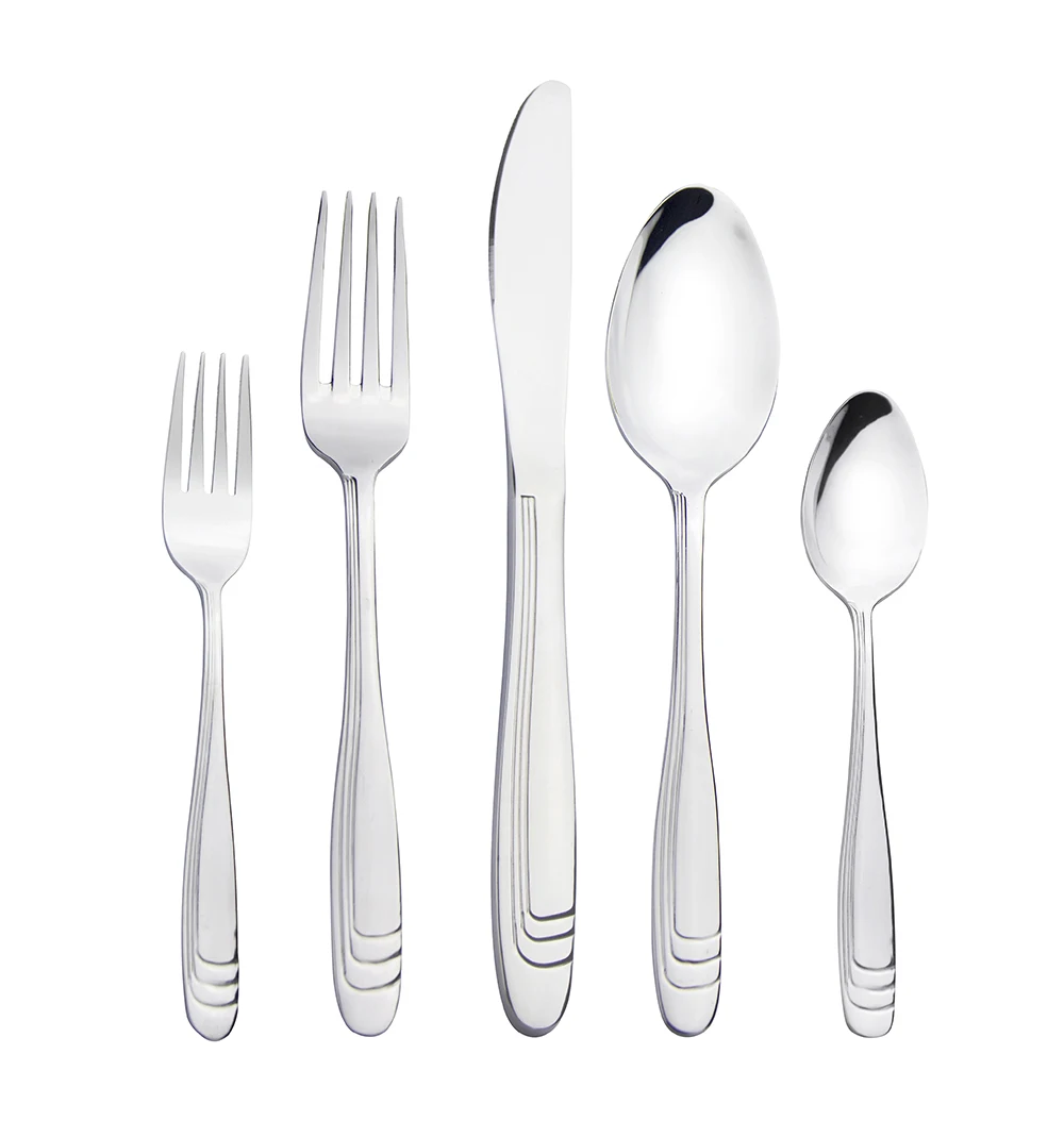 

New product 18/10 stainless steel japanese dinner set 24pcs airline cutlery sets, Silver