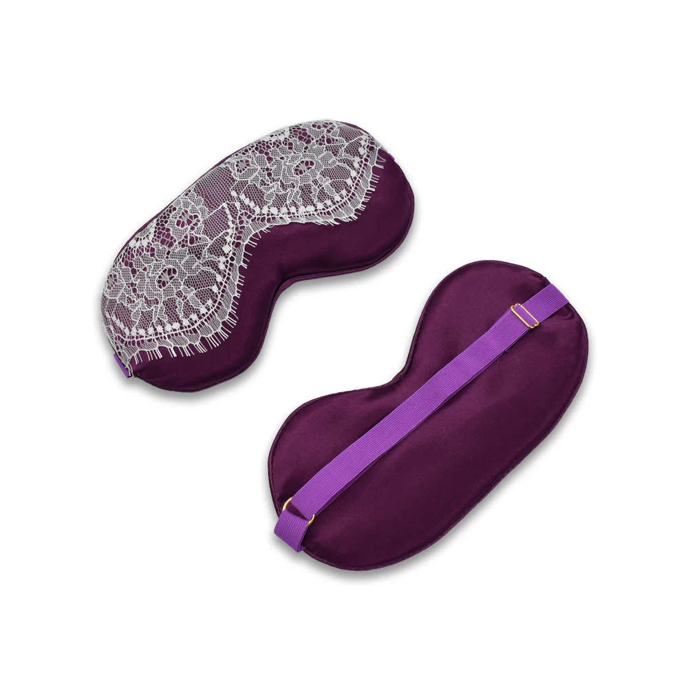 
luxury woman custom silk Travel Sleep Eye Mask with Embroidery 