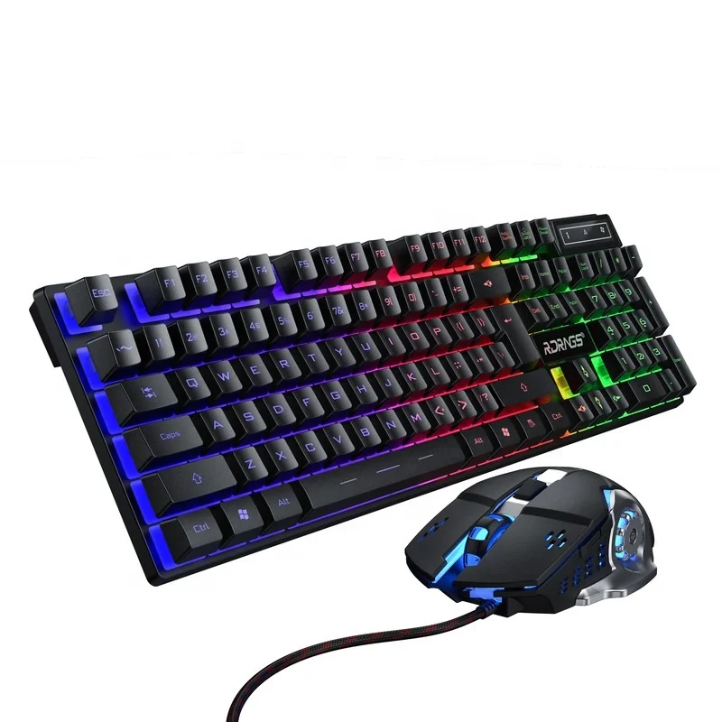 

Gaming Keyboard Mouse Wired Backlight Mechanical Felling Keyboard Gamer Kit Silent 3200DPI Gaming Mouse Set for PC Laptop