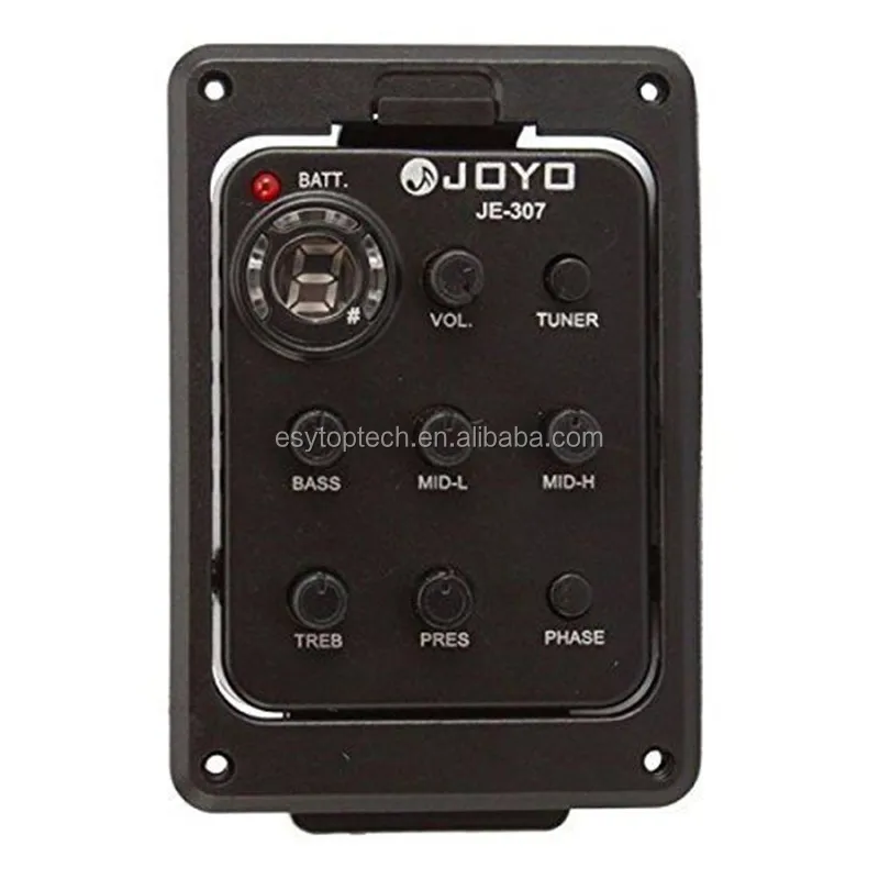 JOYO JE-307 5-Band EQ Equaliser Acoustic Guitar Preamp Phase Piezo Pickup Tuner 