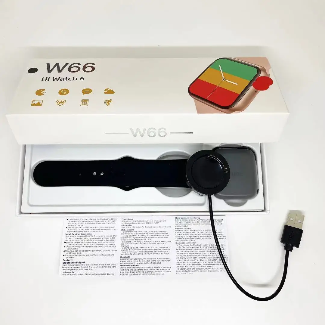 

Voice Recorder Wrist Watch W66 Smart Watch Phone Call Regardez Series 6 Watch Hands Custom With Mini Games For Iphone