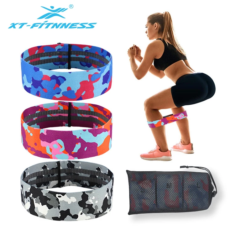 

Camouflage booty elastic fabric resistance hip trainer circle band set