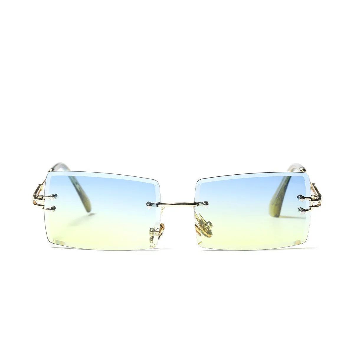 

2021 Vintage Diamond Cut Ocean Lens Rectangle Hot Sale Street Beat Sunglasses Women shades Fashion Rimless Square Sun Glasses, Mix color or custom colors