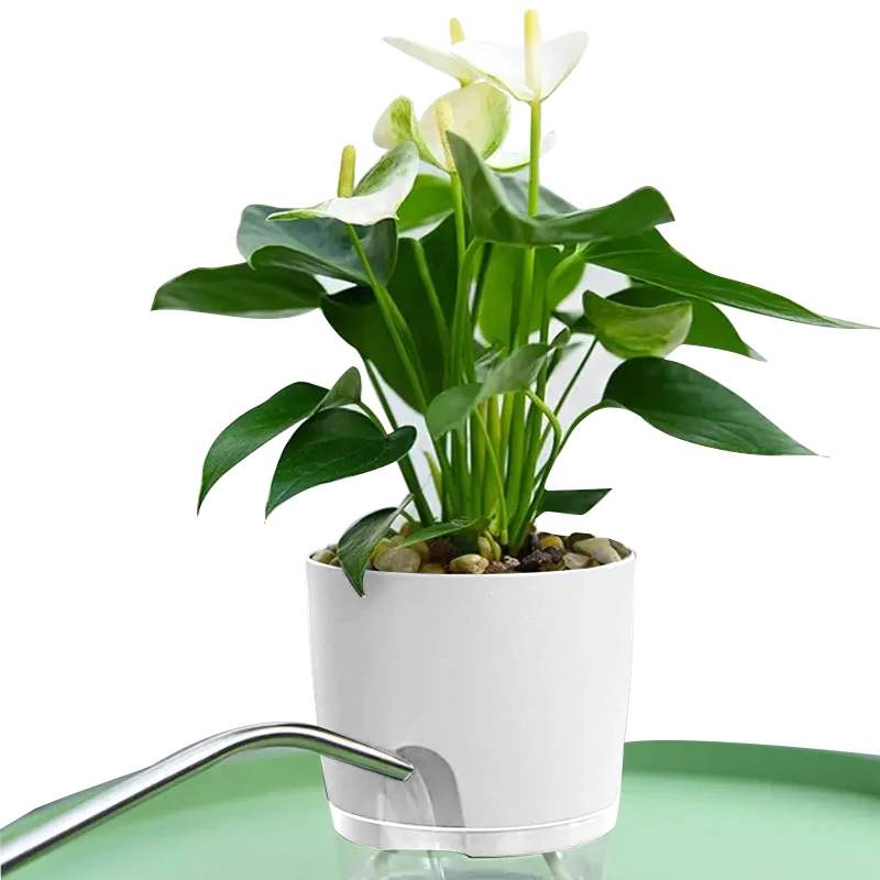 

Modern Nordic Style Cheap Plastic Flowerpot Unique Outdoor auto watering Plastic Flower Pots For Indoor, Picture