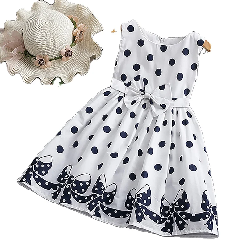 

Girls princess dress kids polka dot cotton dress summer 2020 new sleeveless dress