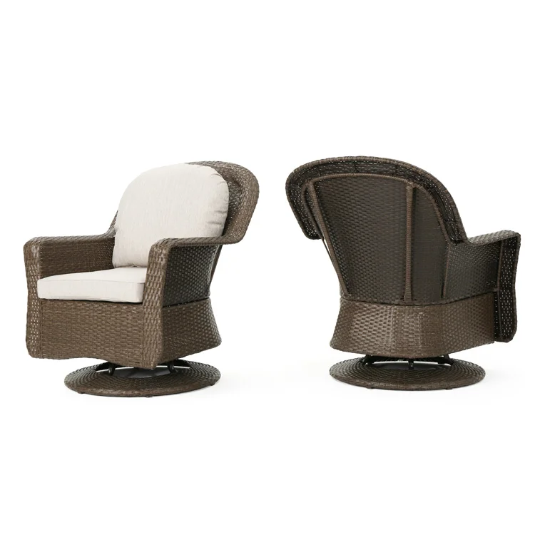 

Outdoor Brown Wicker c with Ceramic Grey Water Resistant Cushions