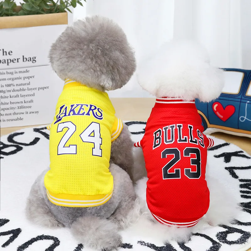 

Pet Accessories Basketball Uniforms Sportswear Spring Summer Clothes Pet Dog Shirt Clothes Pet Dog Vest, Multicolor