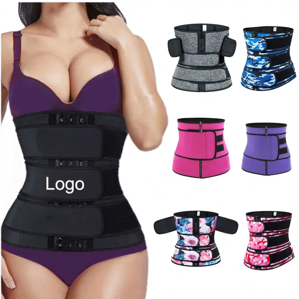

Oem Double Compression Belt Women Tummy Control Shapewear 3 Strap Slimming Steel Boned Corset Latex Waist Trainer Legging, 10 colors