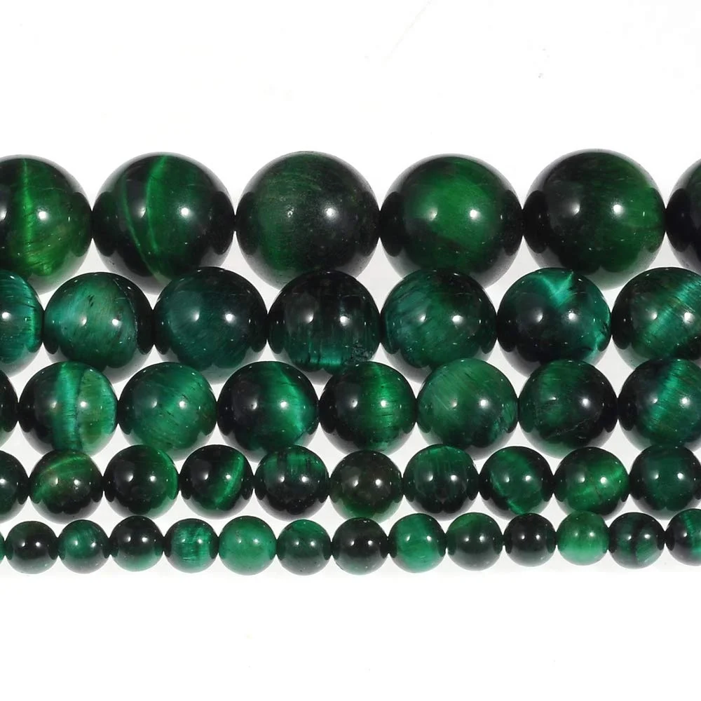 

6mm Green Tiger Eye Beads Gemstone Round Loose Beads
