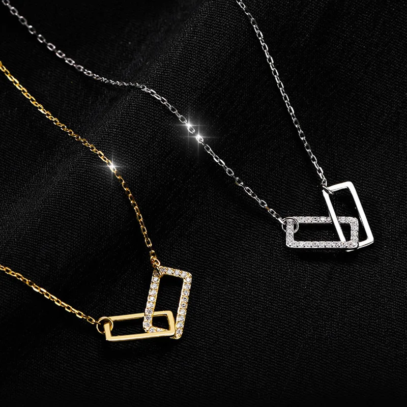 

Top selling exquisite copperladies suqare cross pendant chain custom gold diamond minimalist jewelry choker necklace