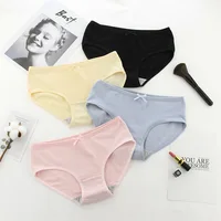 

Amazon Hot Selling Pure Color Underwear Women Panties Pure Cotton Underwear