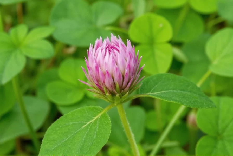 Close-up view of white clover flowers showing characteristic trifoliate leaves and dense flower heads