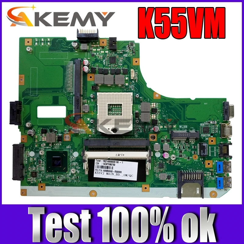

Akemy K55VM Laptop motherboard for ASUS K55VM K55VJ A55V original mainboard