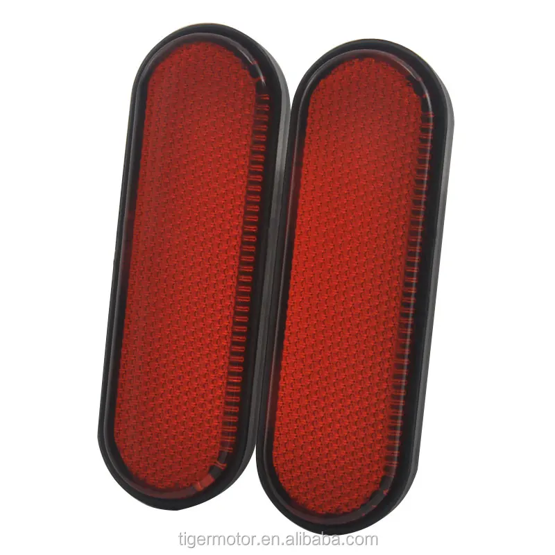 Red Oval Reflector Reflective Strips Stick Front/Rear Motor ATV Dirt Bike Safe